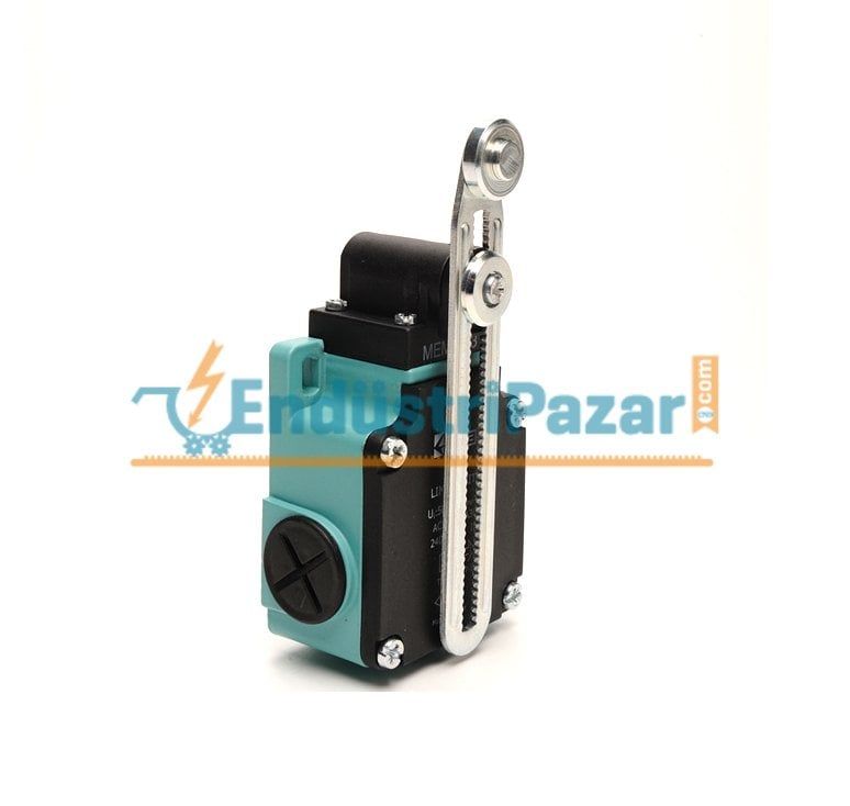 L2K13MEM123 AÇISAL HAREKETLİ AYARLI 18 MM METAL MAKARALI UZUN DÖNER KOL SINIR ŞALTERİ EMAS