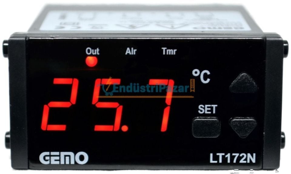 LT172N-12VDC-R + GM-NTC-105C ISITMA/SOĞUTMA KONTROLLÜ ON/OFF SICAKLIK KONTROL CİHAZI (ONDALIKLI, NTC SENSÖR GİRİŞLİ) GEMO