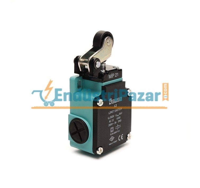 L2K13MİP211 AÇISAL HAREKETLİ 22 MM PLASTİK MAKARALI KOL SINIR ŞALTERİ EMAS