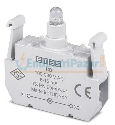 LED'li 100-230VAC Beyaz Sinyal Blok BB EMAS