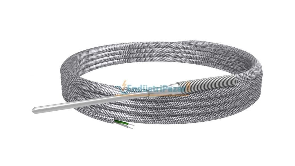 TCMS-M03-L400-K01.K 400MM TÜP BOYU ÇAP 3MM 1 METRE ÇELİK ÖRGÜ KABLOLU MİNERAL İZOLELİ BAYONET SONDA K TİPİ TERMOKUPL AISI310 EMKO