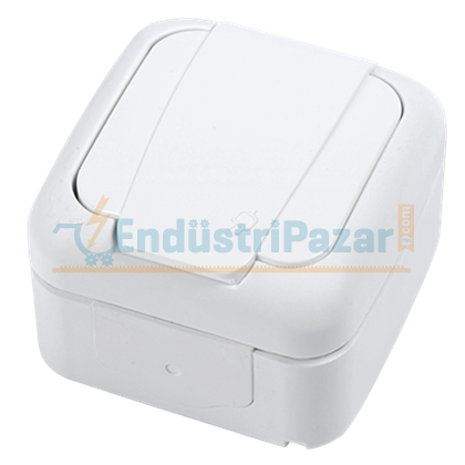 Topraklı Priz Sıva Üstü Palmiye Serisi Beyaz IP54 90555408 VİKO