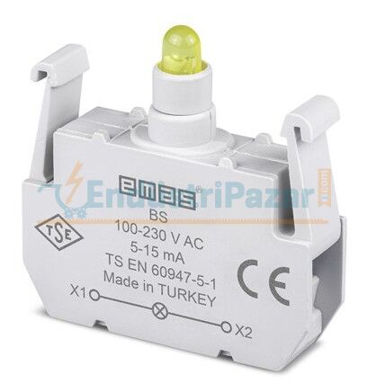 LED'li 100-230VAC Sarı Sinyal Blok BS EMAS