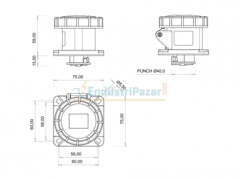 3*16A 110V Makine Priz IP67 BC1-1303-7413 BEMİS