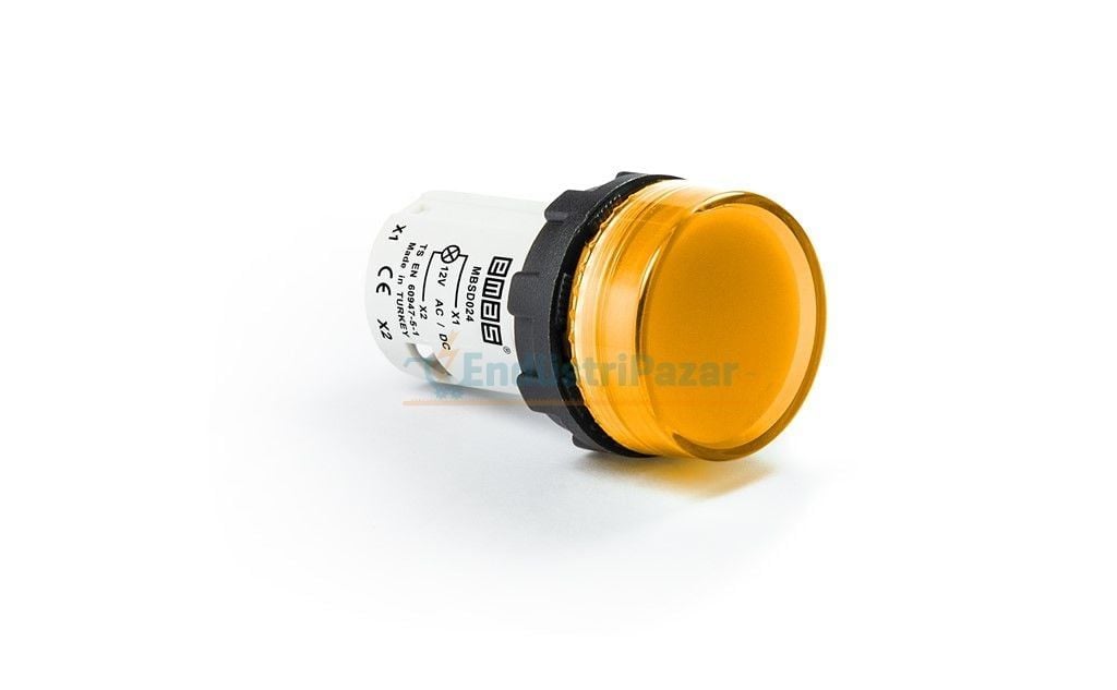 Ledli Sinyal Lambası 12V AC/DC Sarı MBSD012S EMAS