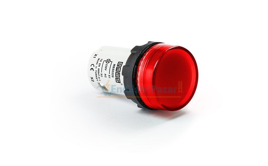 Ledli Sinyal Lambası 230V AC Kırmızı MBSD220K EMAS