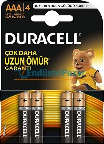 AAA ALKALİN İNCE KALEM PİL 4` LÜ PAKET DURACELL