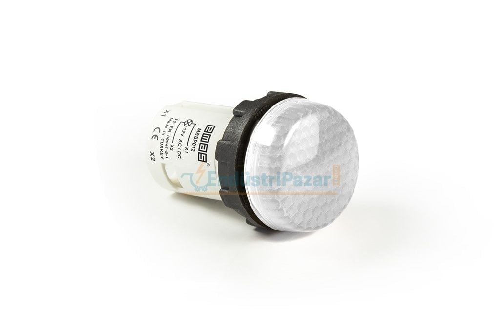 Ledli Sinyal Lambası 12V AC/DC Beyaz MBSP012B EMAS
