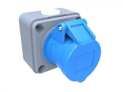 3*16A 220V DÜZ DUVAR PRİZİ CEE NORM 2P+E IP44 BC1-1403-2510 BEMİS