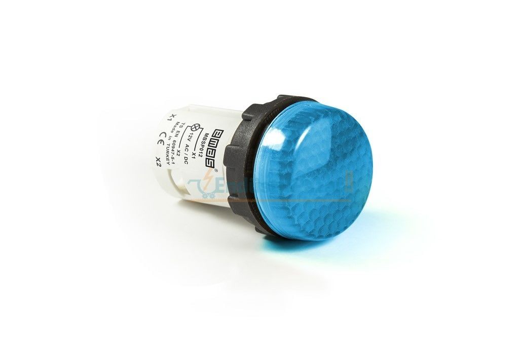 Ledli Sinyal Lambası 12V AC/DC Mavi MBSP012M EMAS