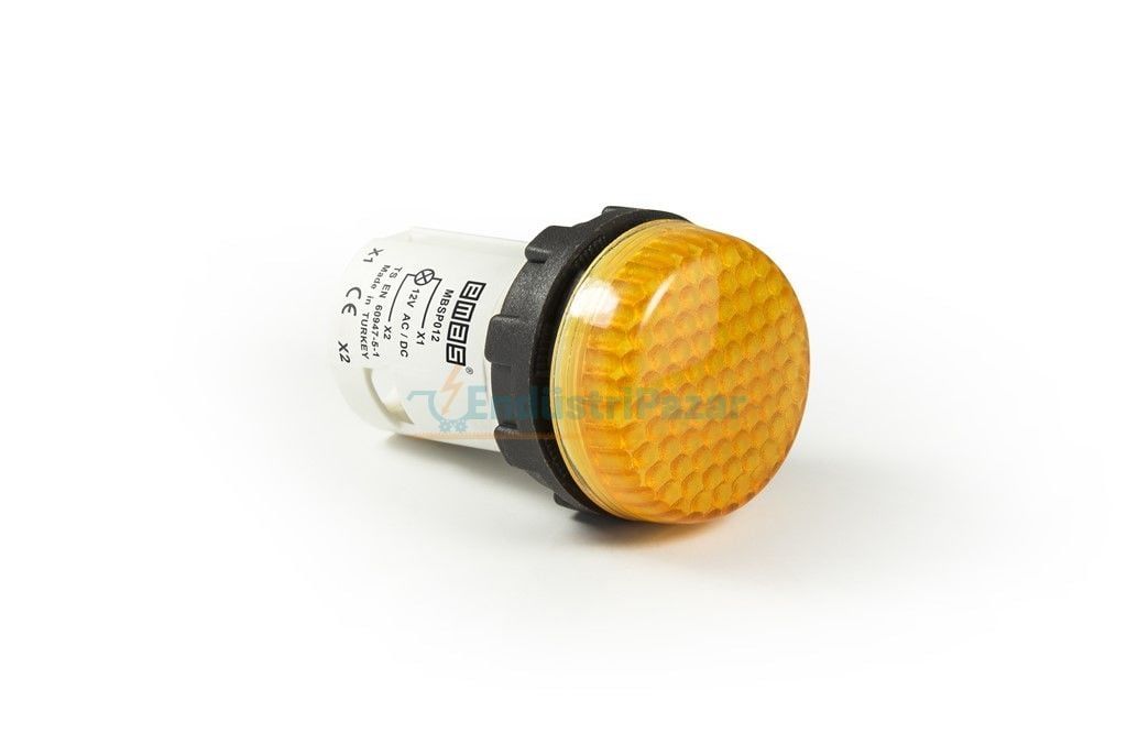 Ledli Sinyal Lambası 12V AC/DC Sarı MBSP012S EMAS