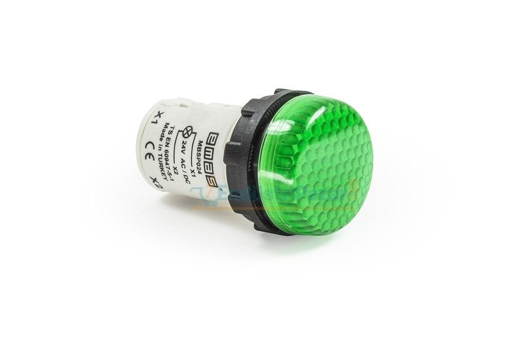 Ledli Sinyal Lambası 24V AC/DC Yeşil MBSP024Y EMAS