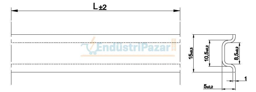 15*5,5 Düz CR+3 Kaplamalı Montaj Rayı 1mt 1100055 ONKA-4102 ONKA