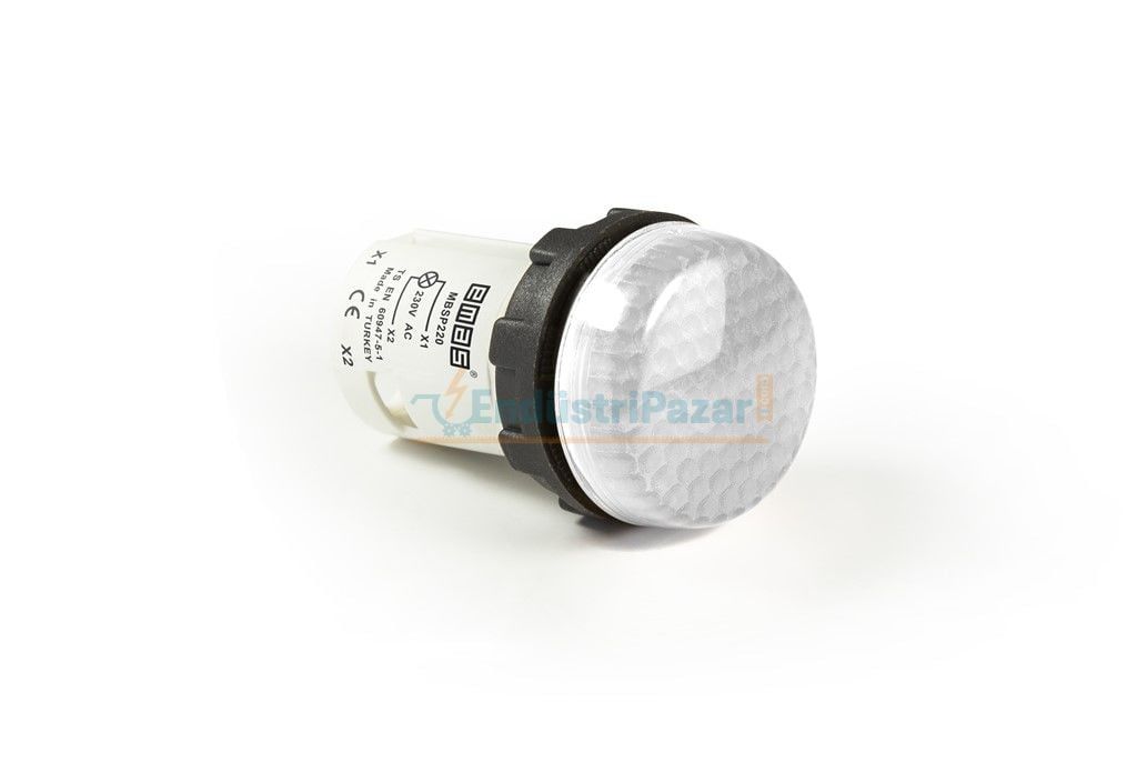 Ledli Sinyal Lambası 230V AC Beyaz MBSP220B EMAS