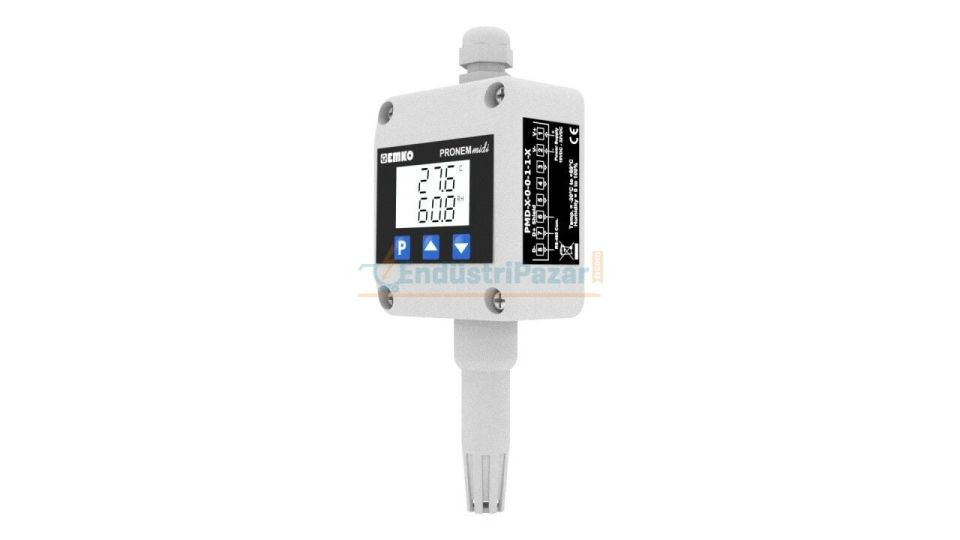 PMDLB-W-H1/T1.1.0.0 Duvar Tipi Analog 0-10Vdc 16...32Vdc Nem + Sıcaklık Sensörü PRONEM MİDİ LCD EMKO