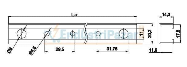 U Profil Destek Rayı CR+3 2mt 1100121 ONKA-4192 ONKA
