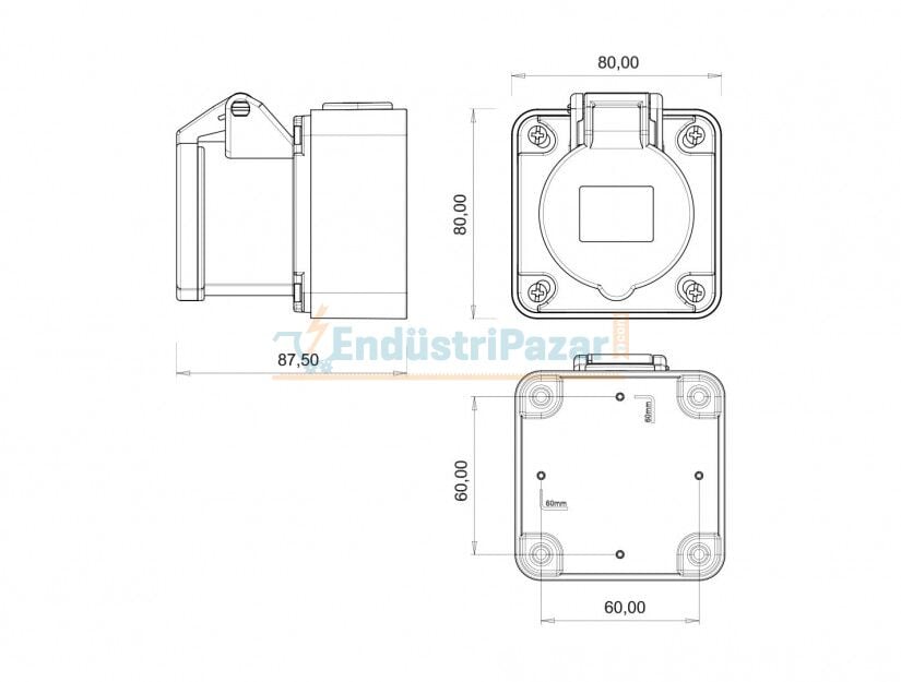 4*16A 380V Duvar Priz IP44 BC1-1504-2510 BEMİS