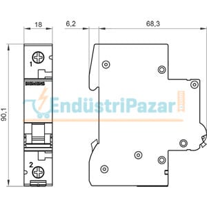 6kA 1 Kutup B 25A Otomatik Sigorta 5SL6125-6 SİEMENS