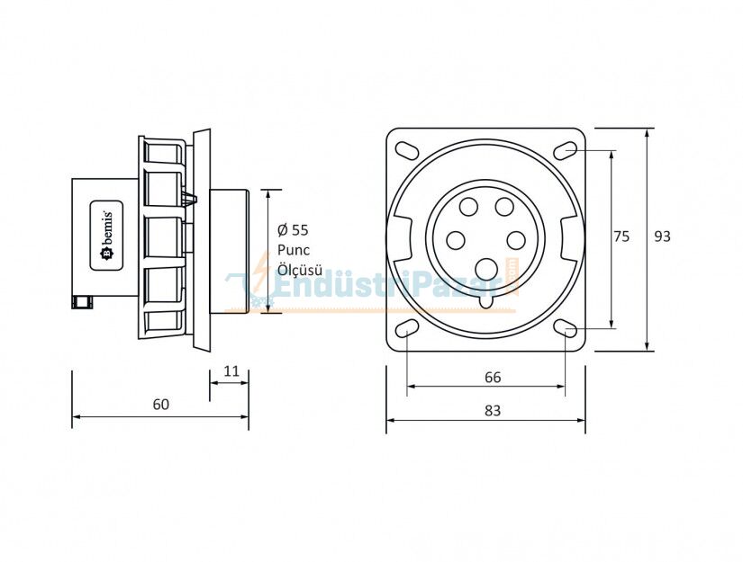 5*16A Makine Fişi IP67 BC1-1505-7114 BEMİS