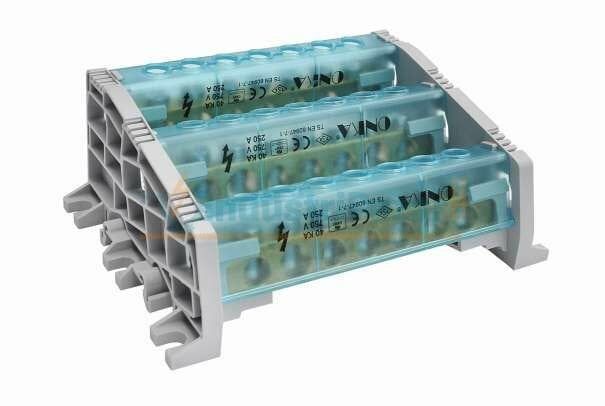 2/20 22 Delikli 250A 3 Kutup Dağıtıcı Ünite (Kapaklı Sistem) 1080075 ONKA-2185