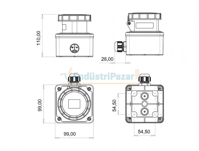 5*16A Duvar Priz IP67 BC1-1505-7510 BEMİS