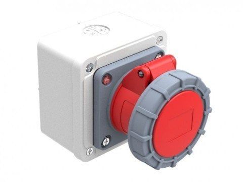 5*16A 380V DÜZ DUVAR PRİZİ CEE NORM 3P+E+N IP67 BC1-1505-7510 BEMİS