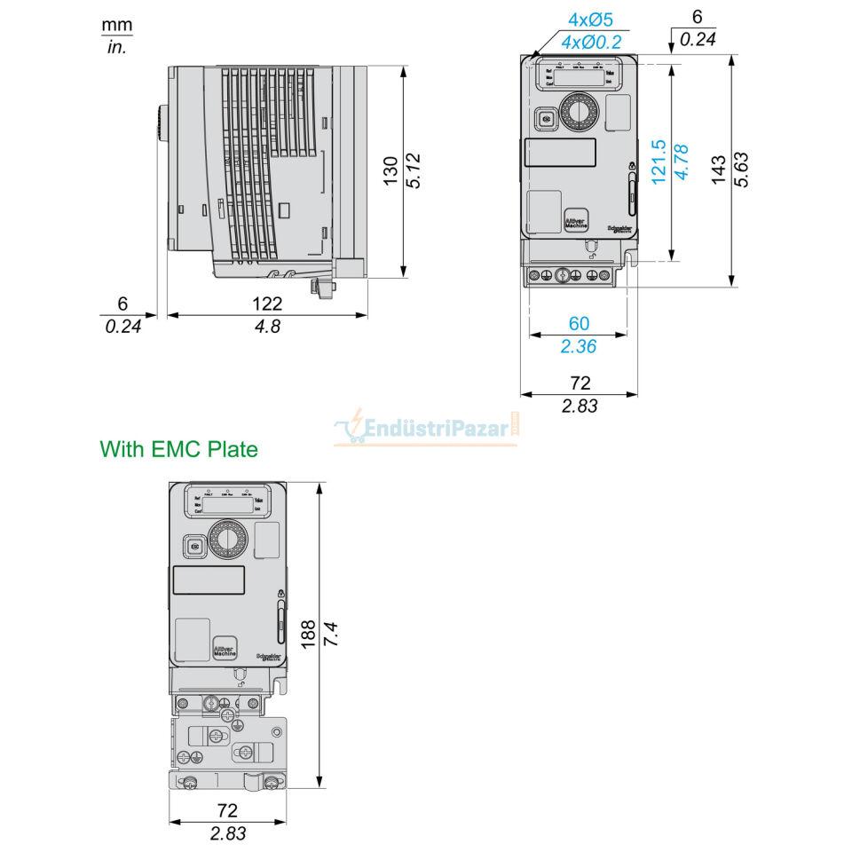 Hız Kontrol Cihazı 0,37kW ATV320U04M2C SCHNEİDER