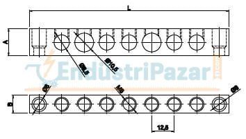 2/20 22 DELİKLİ PANO TOPRAKLAMA KLEMENSİ (10*15mm Kesit) 160 AMPER 1080127 ONKA-2045