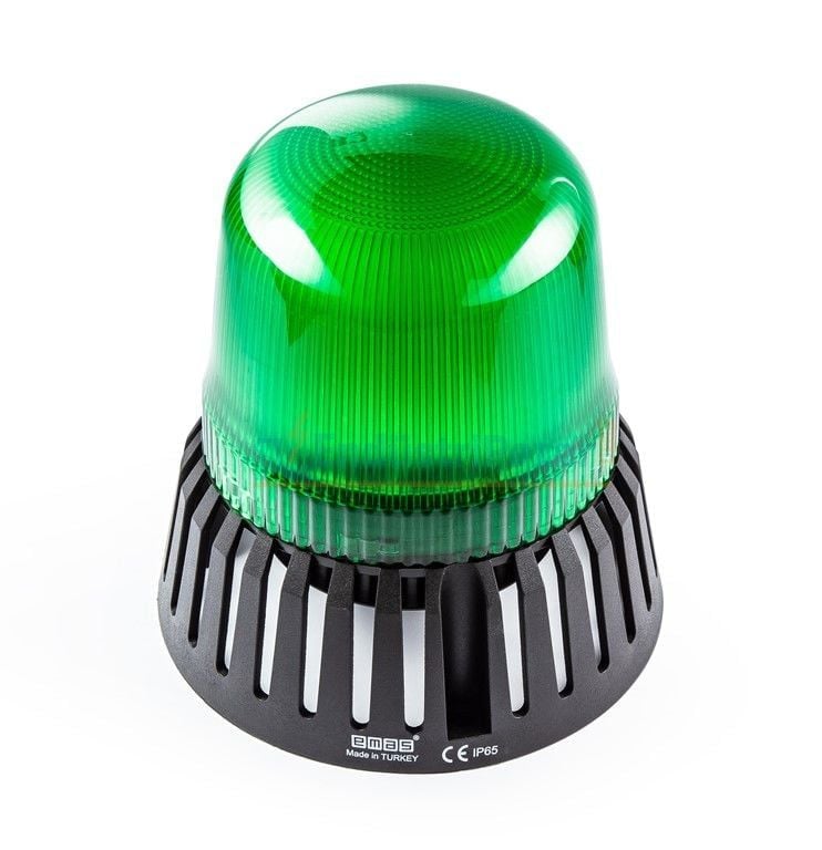 Buzzerlı Led Tepe Lambası Yeşil 120mm 24V AC/DC IT120G024Z EMAS