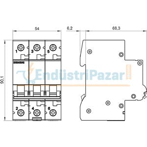 6kA 3 Kutup C 20A Otomatik Sigorta 5SL6320-7 SİEMENS
