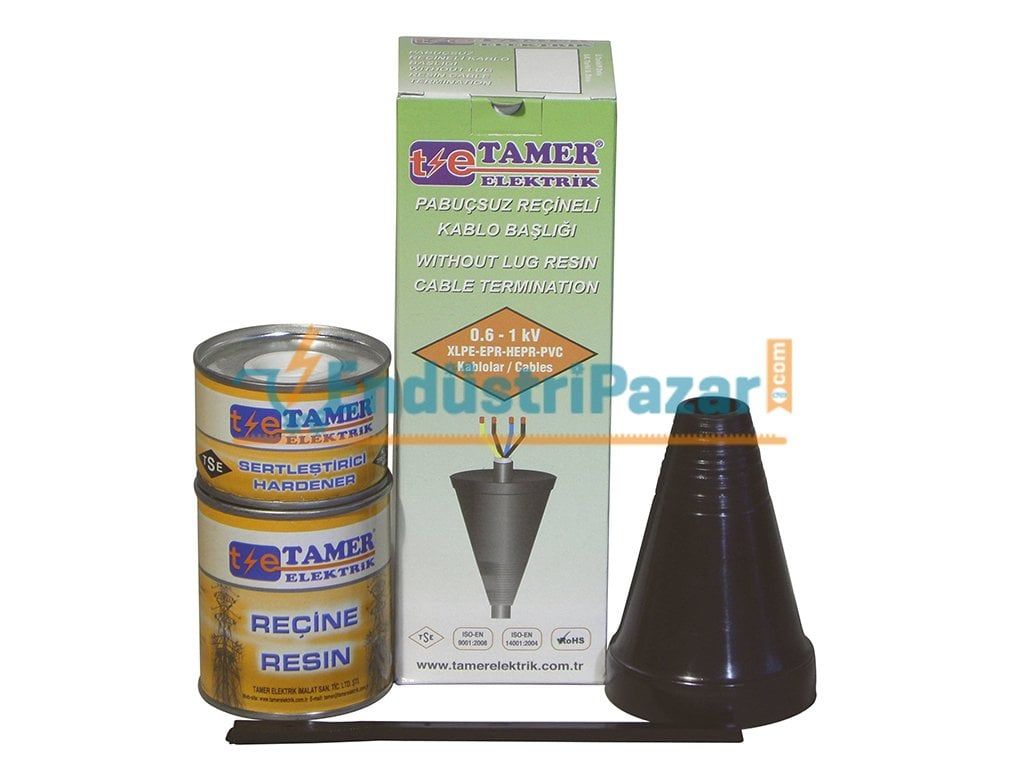 2*1,5 - 3*50+25 KABLO KESİTLİ BAKIR İLETKENLER İÇİN PABUÇSUZ REÇİNELİ KABLO BAŞLIĞI 0,6-1kV PKB 01 TAMER
