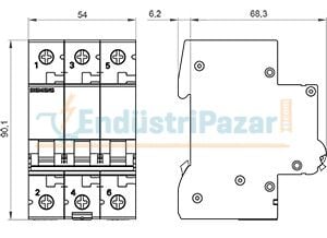 6kA 3 Kutup C 32A Otomatik Sigorta 5SL6332-7 SİEMENS