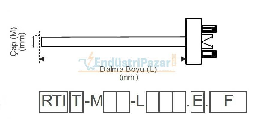 RTI-M06-L500.1 DALMA BOYU 500MM TÜP ÇAPI 6MM İNSETLİ TİP PT-100 AISI304 EMKO