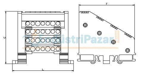 2/10 12 Delikli 160A 4 Kutup Dağıtıcı Ünite (Kapaklı Sistem) Yüksek Model 1080053 ONKA-2113