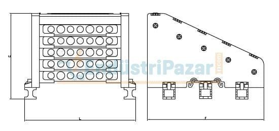 2/5 7 Delikli 250A 5 Kutup Dağıtıcı Ünite (Kapaklı Sistem) Yüksek Model 1080096 ONKA-2216