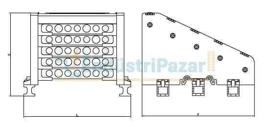 2/10 12 Delikli 250A 5 Kutup Dağıtıcı Ünite (Kapaklı Sistem) Yüksek Model 1080098 ONKA-2218