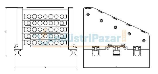 2/20 22 Delikli 250A 5 Kutup Dağıtıcı Ünite (Kapaklı Sistem) Yüksek Model 1080100 ONKA-2220