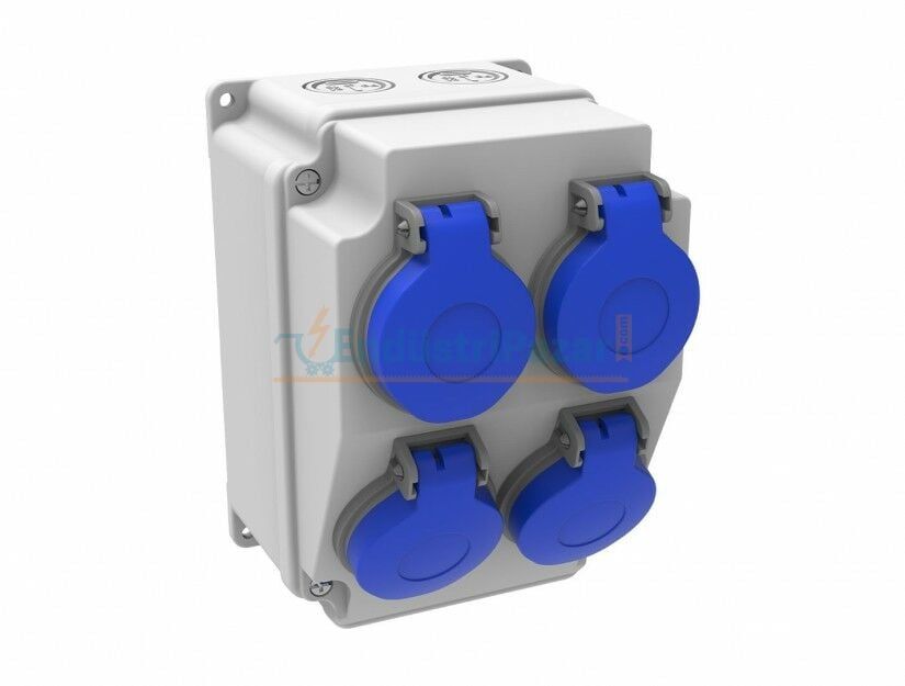 Ön 4 Adet 1*16A 220V Pano Prizli IP44 BD7-2402-0000 ABS Gövde Mini Kombinasyon BEMİS