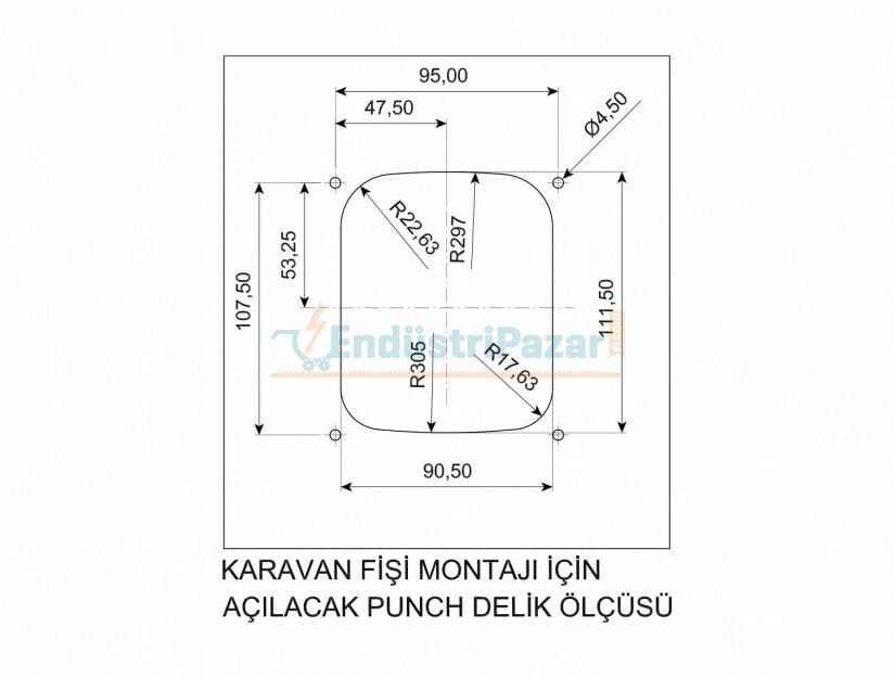 3*16A 220V Kapaklı Fiş (ABS) Karavan Tipi BKT-0500-3000 BEMİS