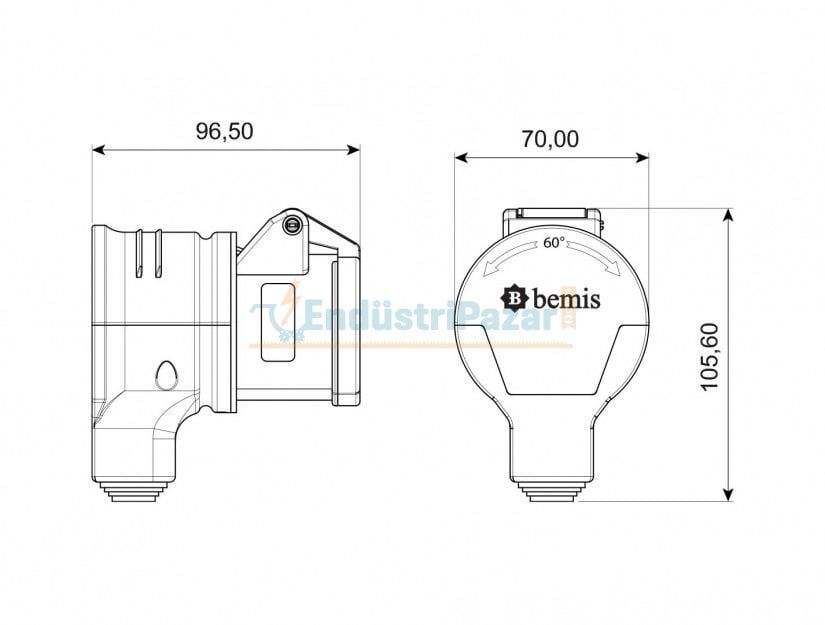 3*16A 220V Döner Priz (Polyamid 6) Karavan Tipi BC1-1402-2870 BEMİS