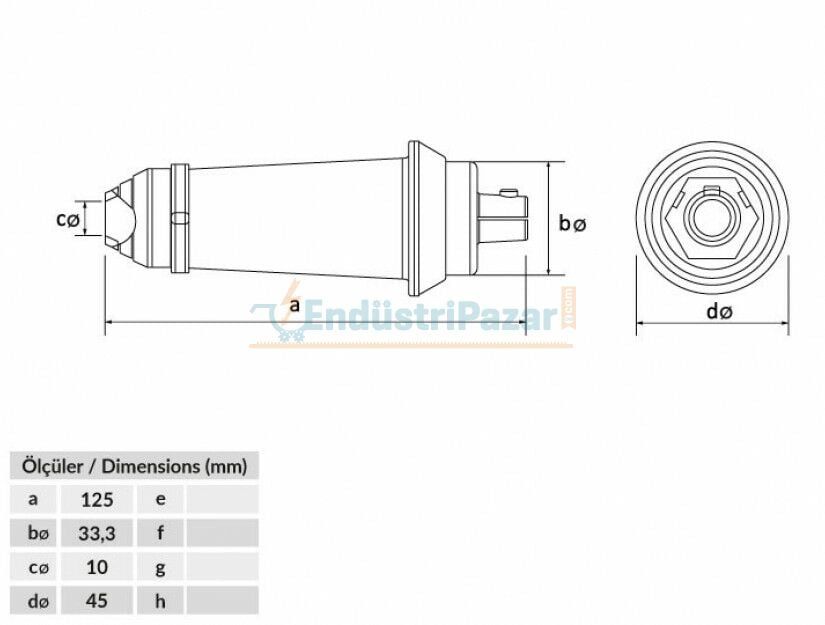 50*150mm2 400A Fiş IP55 Kauçuk Ark Kaynak BK4-9501-2010 BEMİS