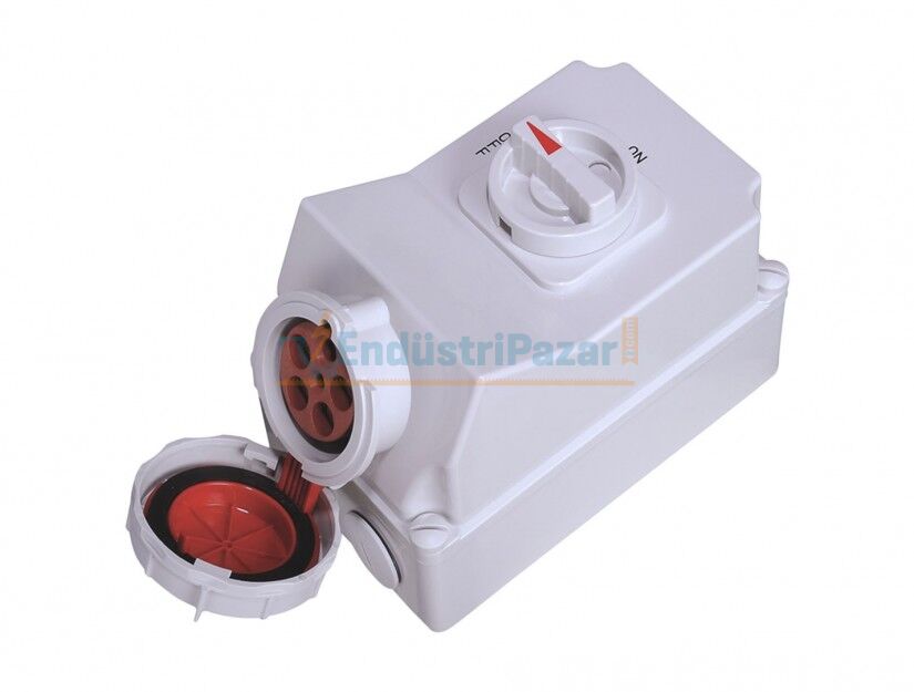 5*63A 90° Eğik Duvar Prizi IP67 Interlock BC1-4505-7540 BEMİS