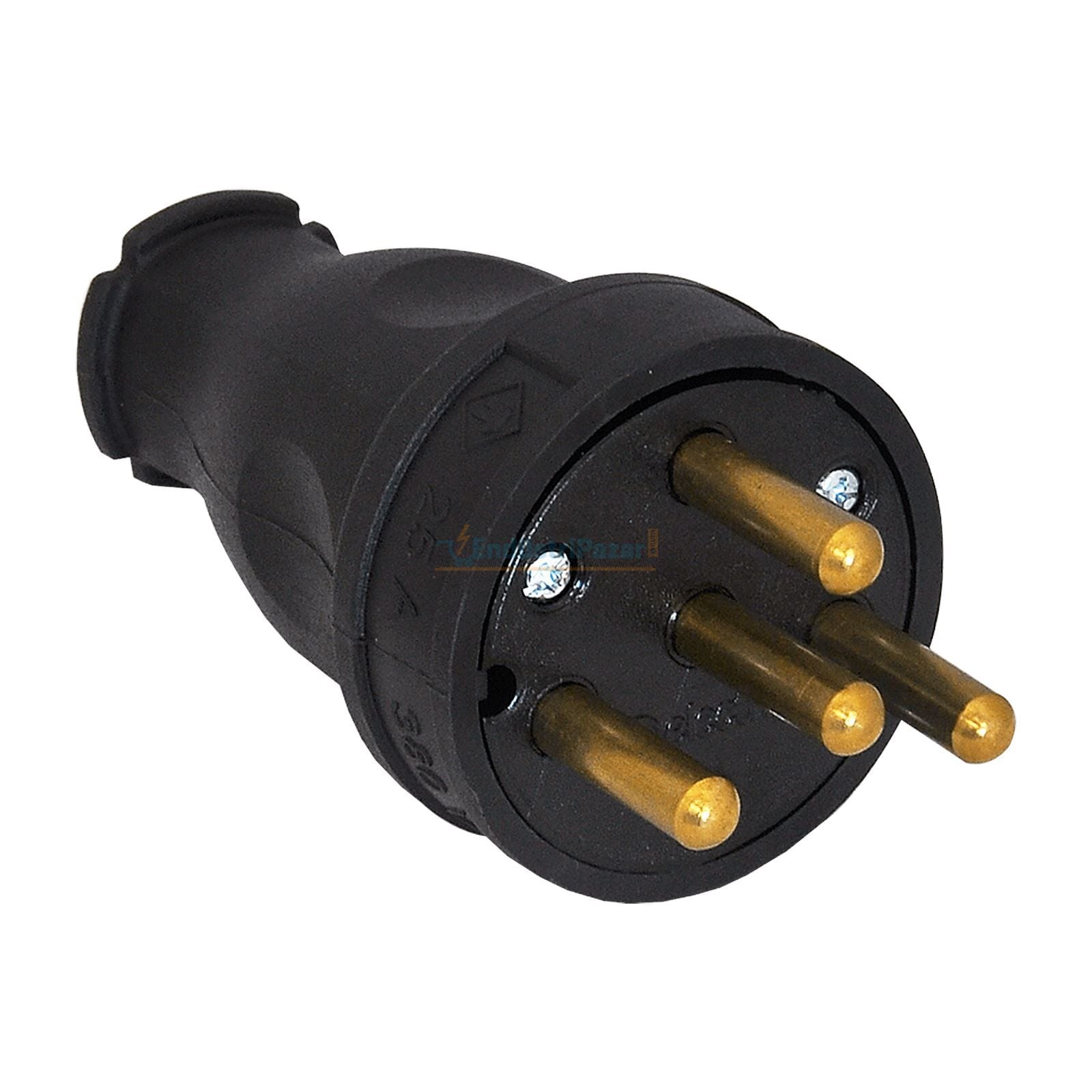 3*25A Kauçuk Düz Fiş 3104-301-0300 TP