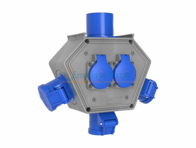 CEE Norm 3Adet 3*16A + 2 Adet 1*16A + 1Adet 3*32A Fişli Box IP44 BX1-1222-2100 BEMİS