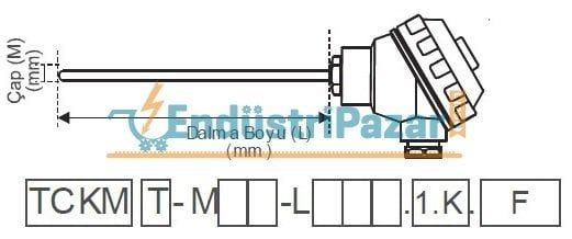 TCKM-M06-L200.1.K DALMA BOYU 200MM ÇAP 6MM K TİPİ SICAKLIK SENSÖRÜ INCONEL600 EMKO