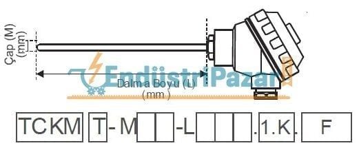 TCKMT-M06-L200.1.K DALMA BOYU 200MM ÇAP 6MM K TİPİ TRANSMİTTERLİ SICAKLIK SENSÖRÜ INCONEL600 EMKO