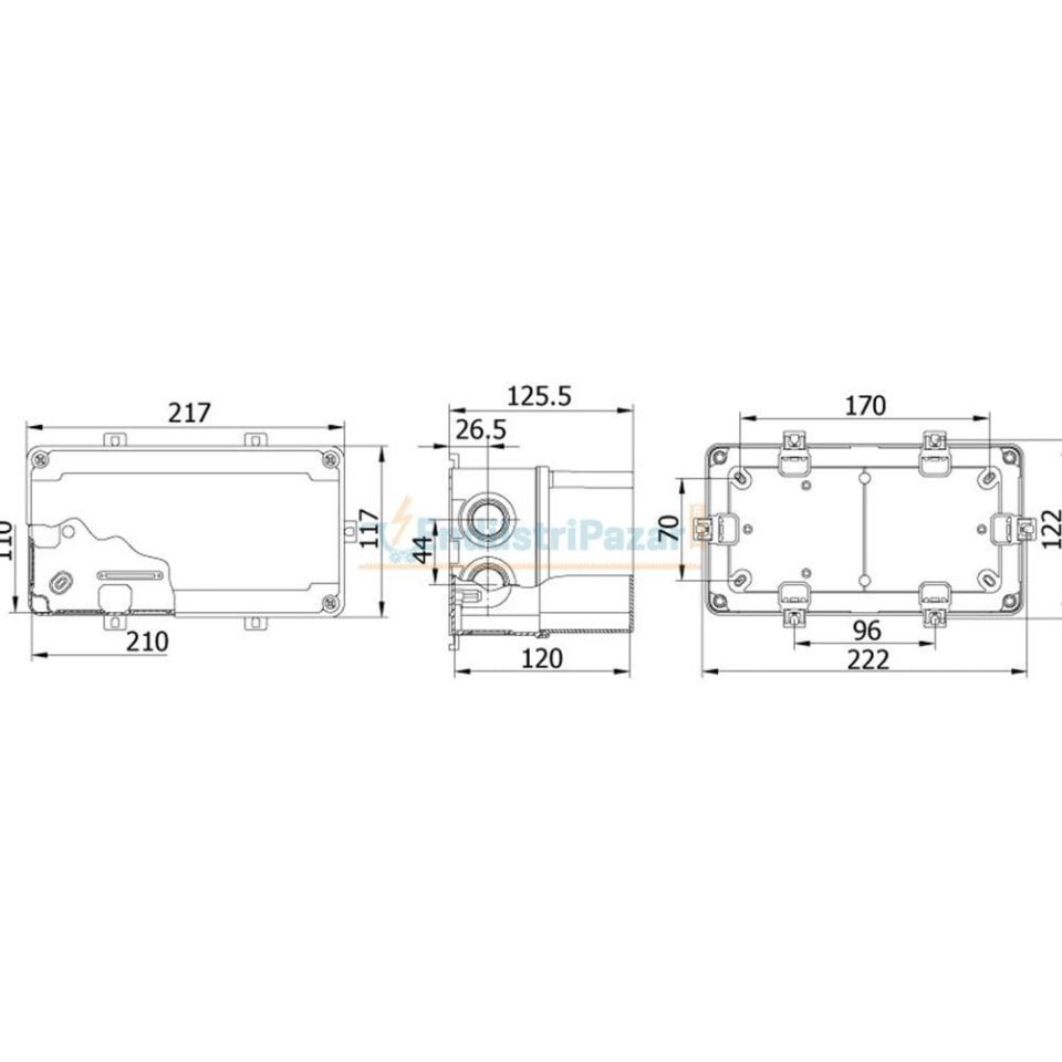 110*210*120mm Termoplastik Buat (Derin Kapak) IP67 40202205 METE ENERJİ