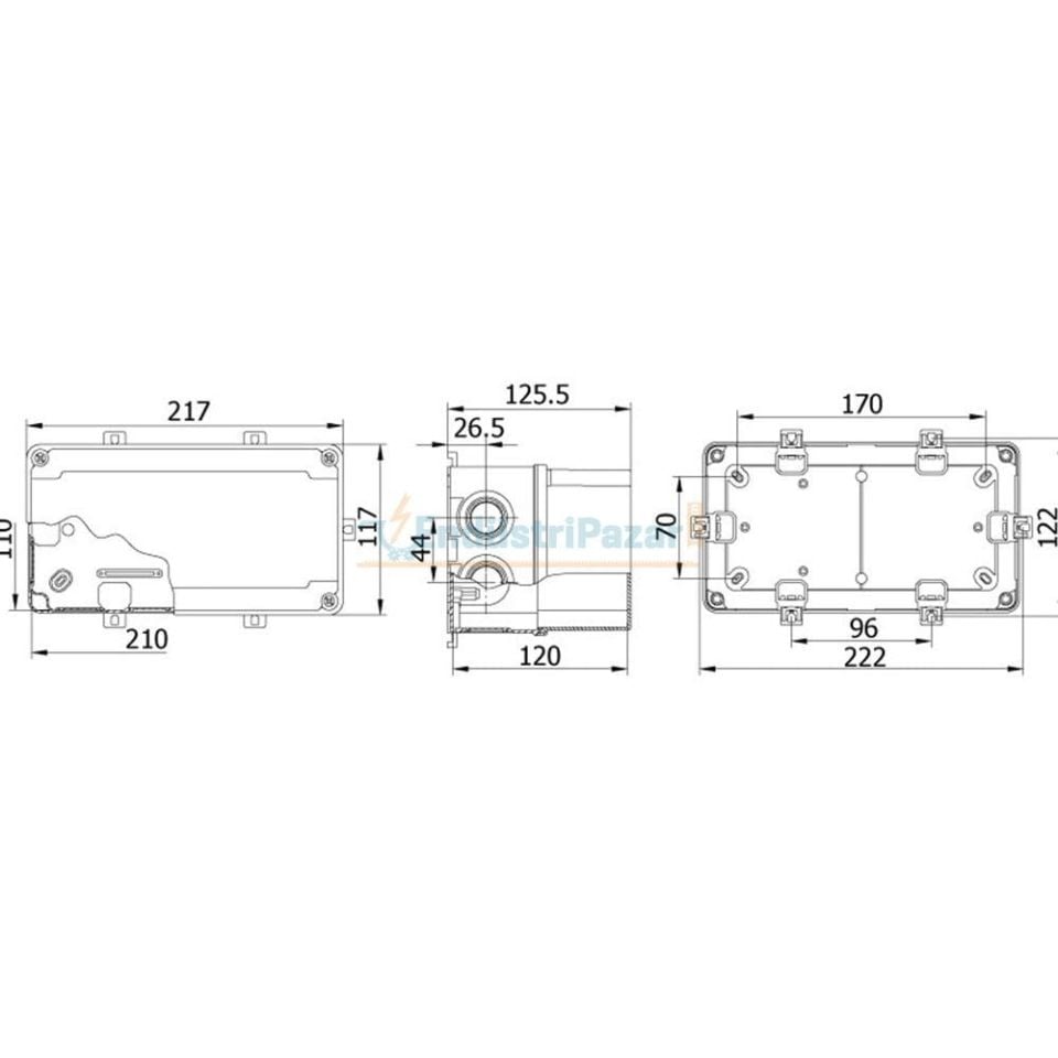 110*210*120mm Termoplastik Buat (Derin Kapak) IP67 40202205 METE ENERJİ