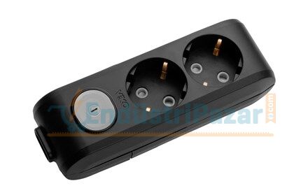 İkili Priz Anahtarlı Topraklı Klemensli Çocuk Korumalı Multi-Let 90137200 VİKO