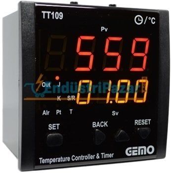 TT109A-230VAC-R DAHİLİ ZAMAN RÖLELİ SICAKLIK KONTROL CİHAZI GEMO